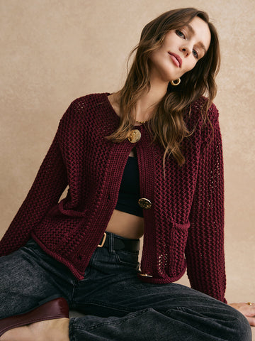 Clara | Retro Knopf-Down Cardigan