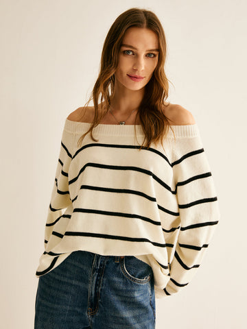 Lena | Off-Shoulder-Streifenpullover