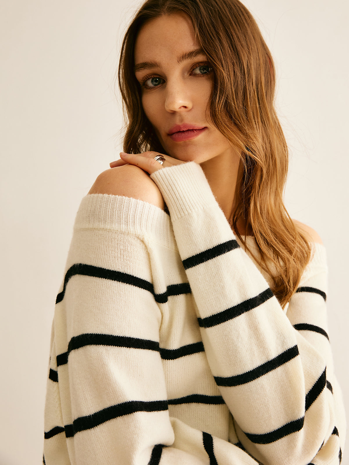 Lena | Off-Shoulder-Streifenpullover