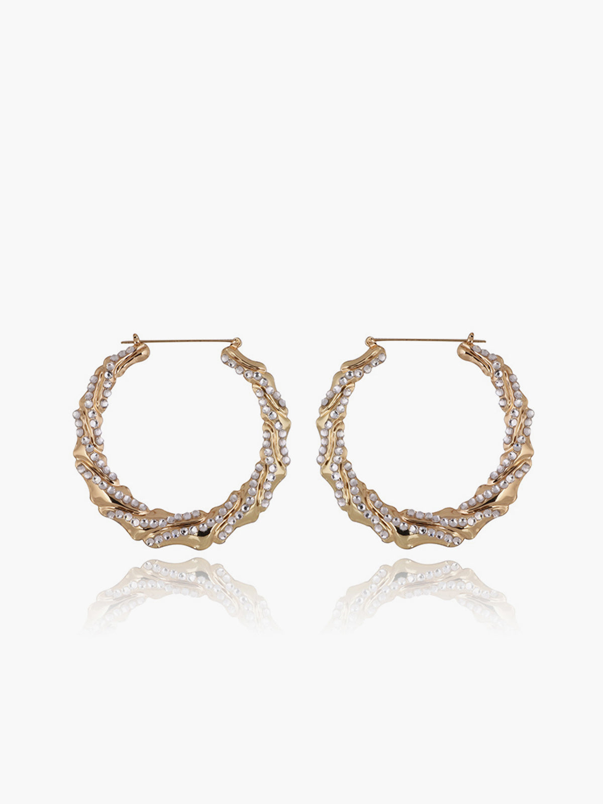 Clara | Rhinestone Bamboo Hoop Ohrringe