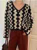 Lena | V-Ausschnitt Chevron Cardigan