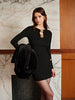Emilia | Kurzarm Kleid mit floralem Ribbenmuster