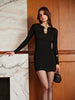 Emilia | Kurzarm Kleid mit floralem Ribbenmuster