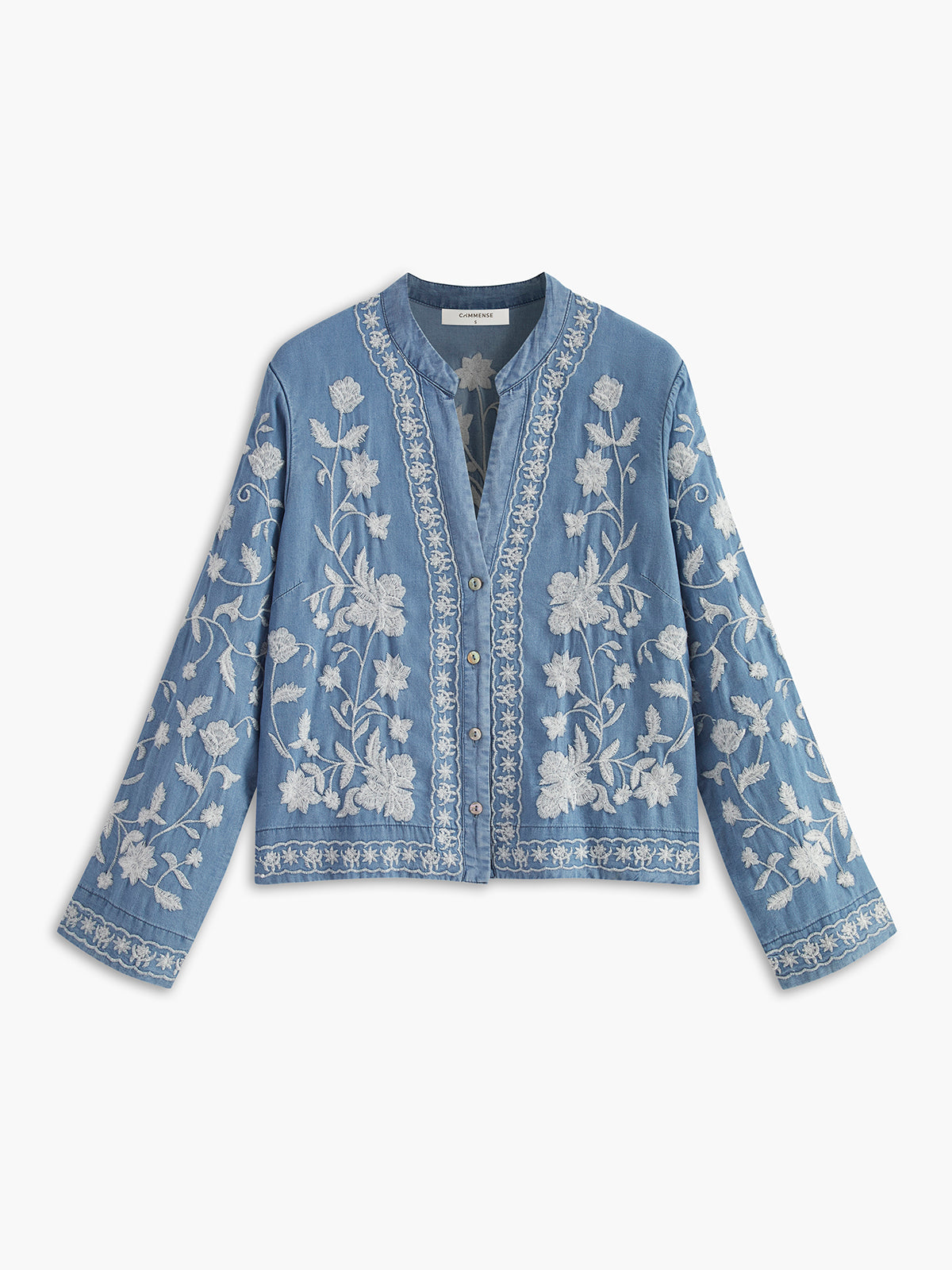 Sophia | Elegantes V-Ausschnitt Besticktes Shirt