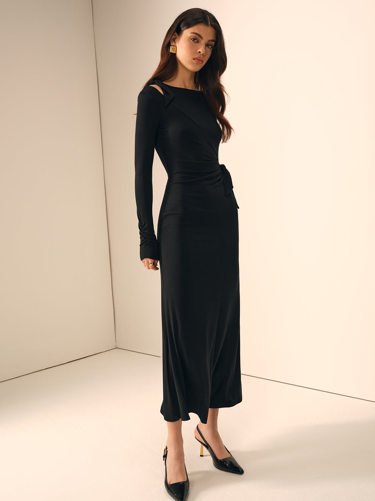 Clara | Langärmliges Knoten-Kleid