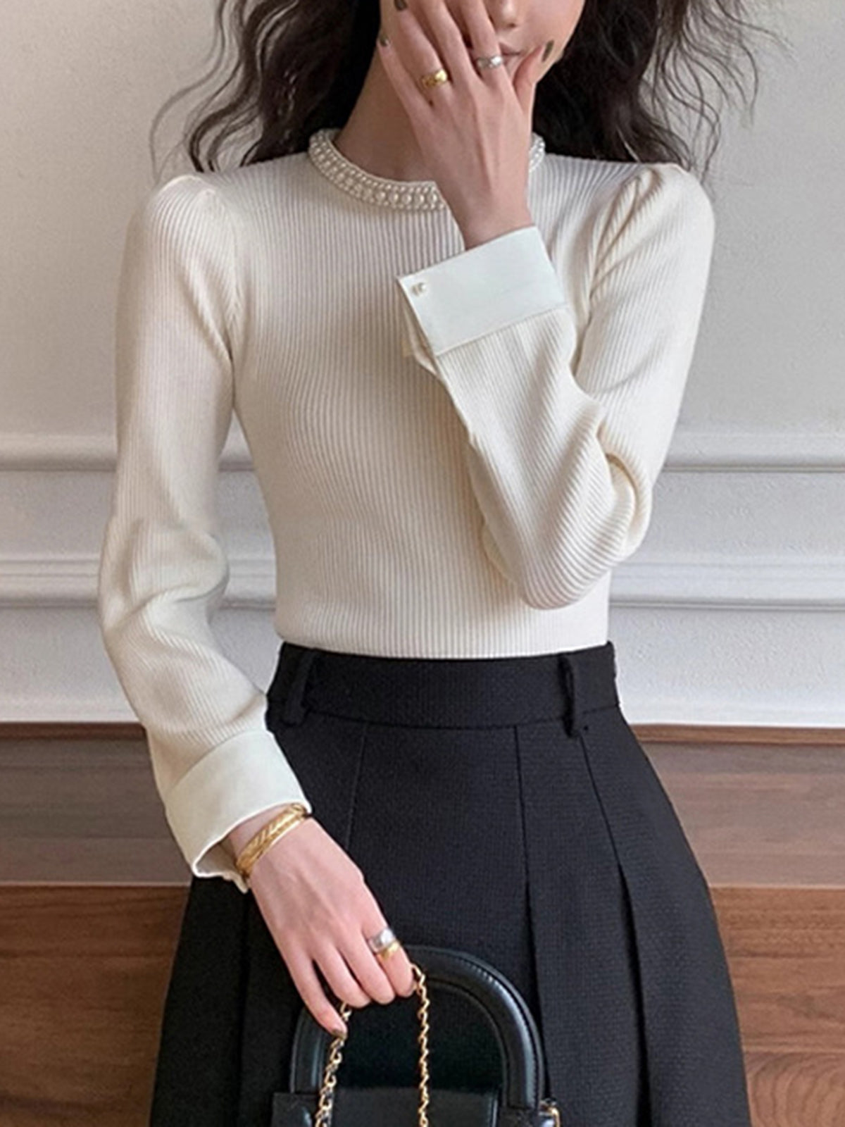 Emilia | Eleganter Pullover mit Perlendetails