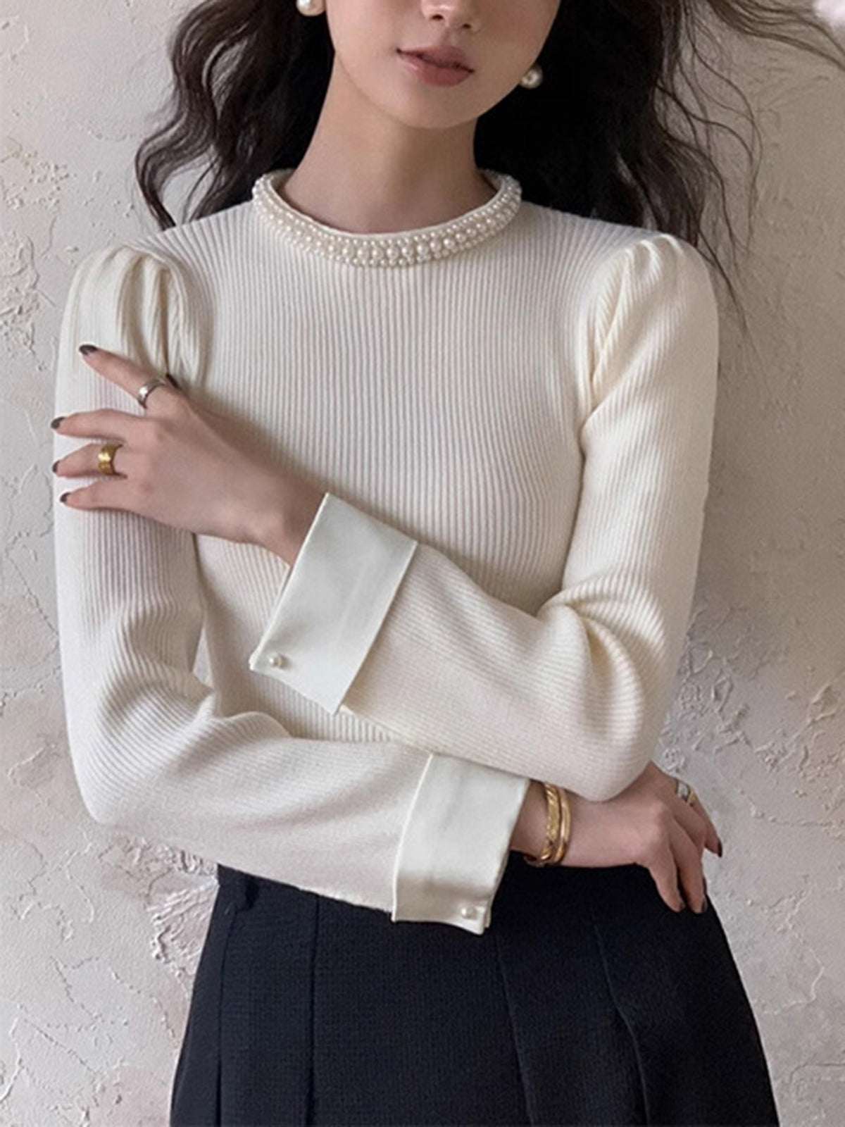 Emilia | Eleganter Pullover mit Perlendetails