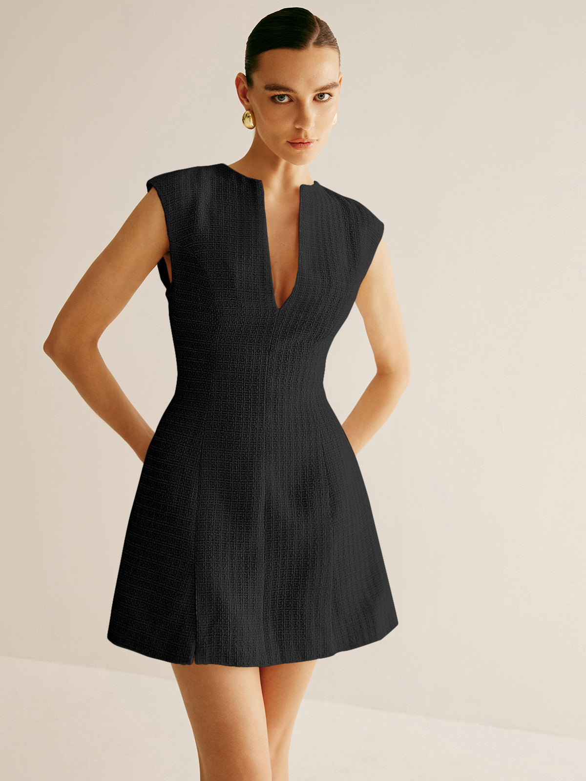 Clara | Schickes Tweed-Kleid mit Reißverschluss