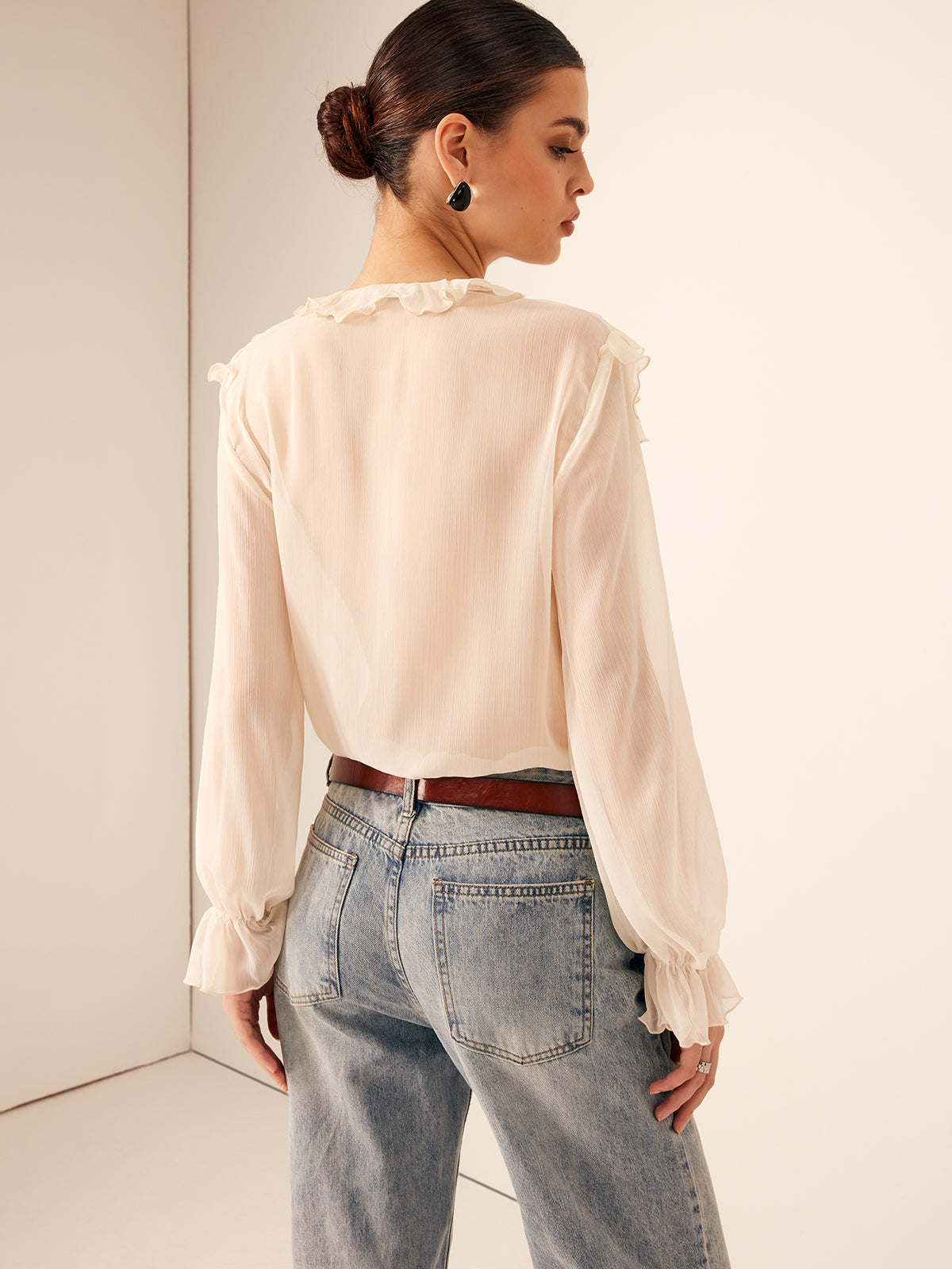 Raffaela | Zarte Rüschenshirt aus Chiffon