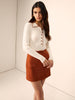 Emilia | Elegantes Stricktop mit gesticktem Besatz und Knopfdetails