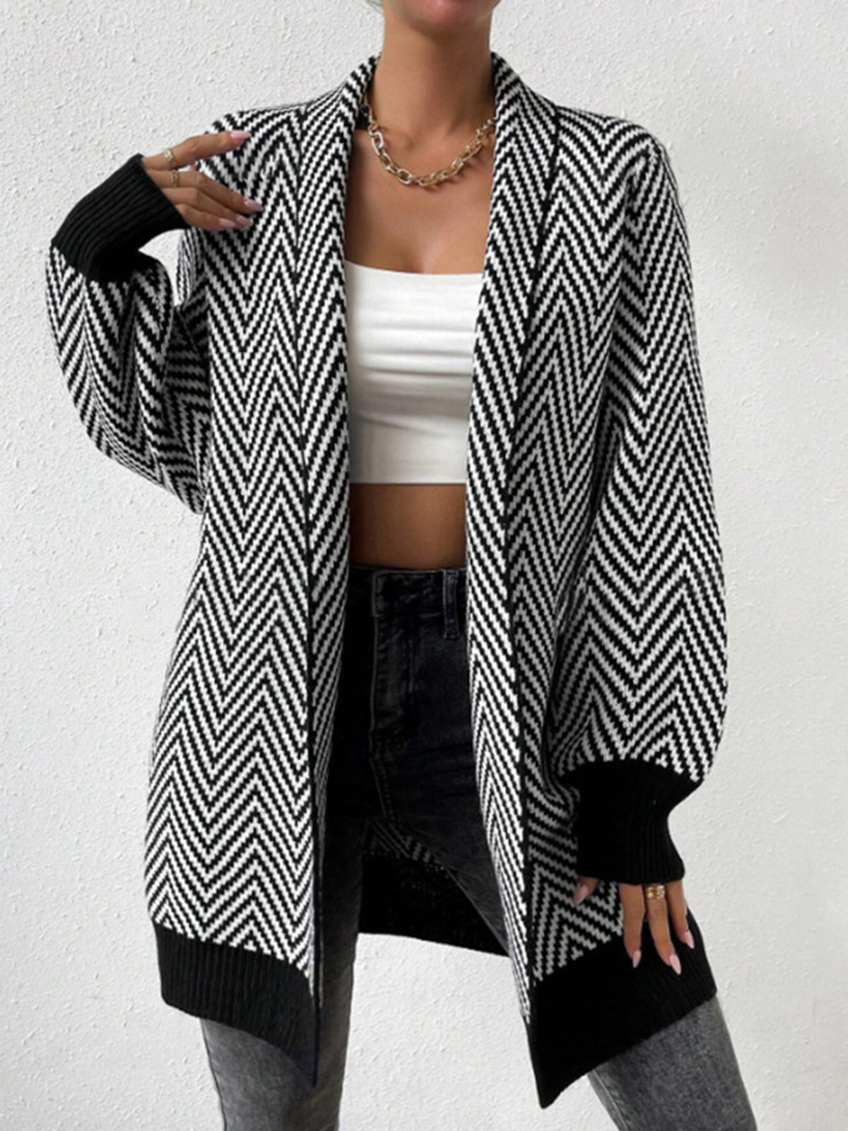 Clara | Vintage Chevron Strick-Outerwear