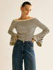 Laura | Gestreiftes Stricktop mit Rüschensleeves