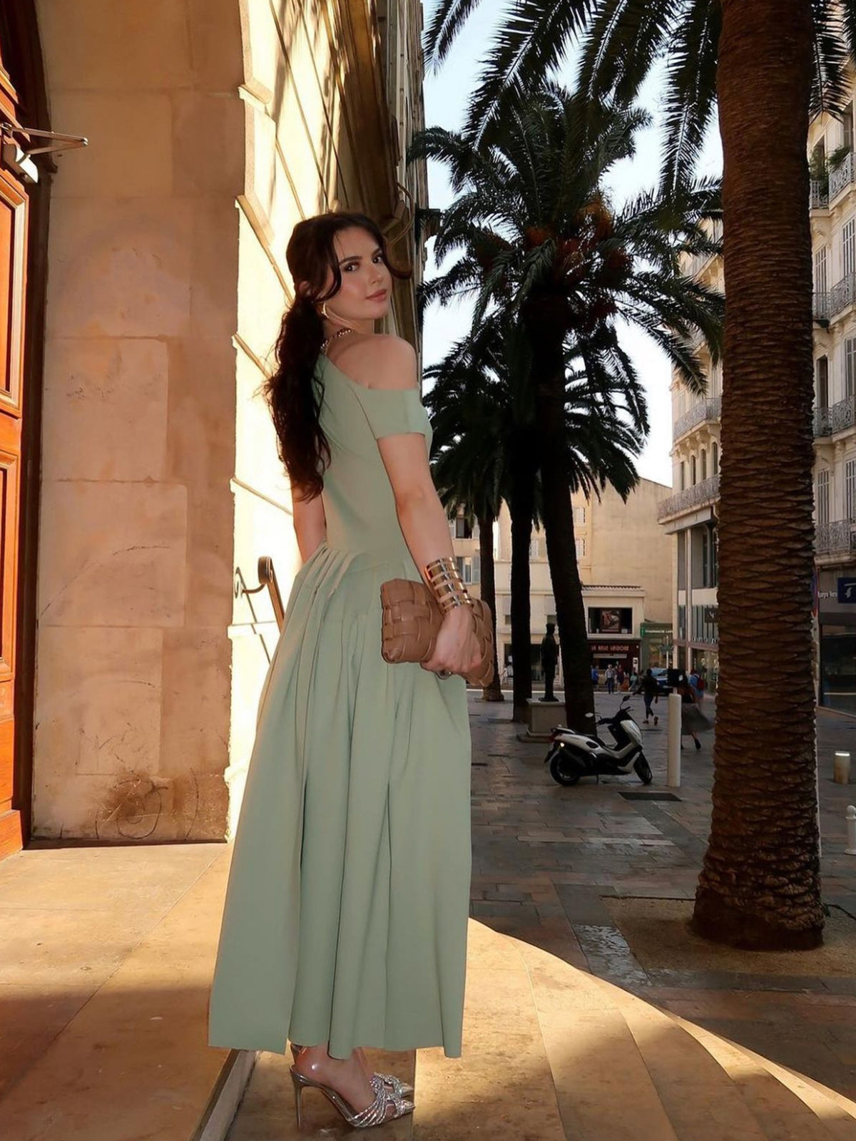 Leonie | Asymmetrisches Plissiertes Maxikleid