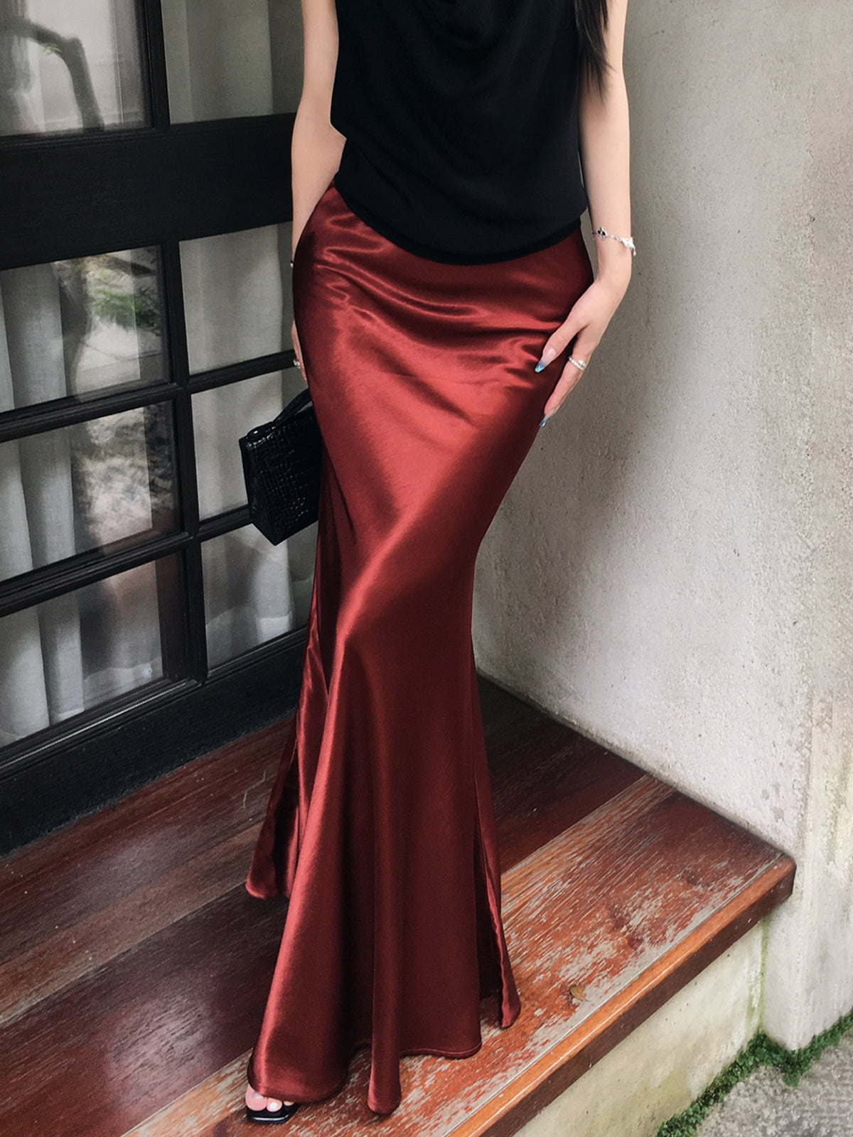 Clara | Eleganter Satin-Maxi-Rock