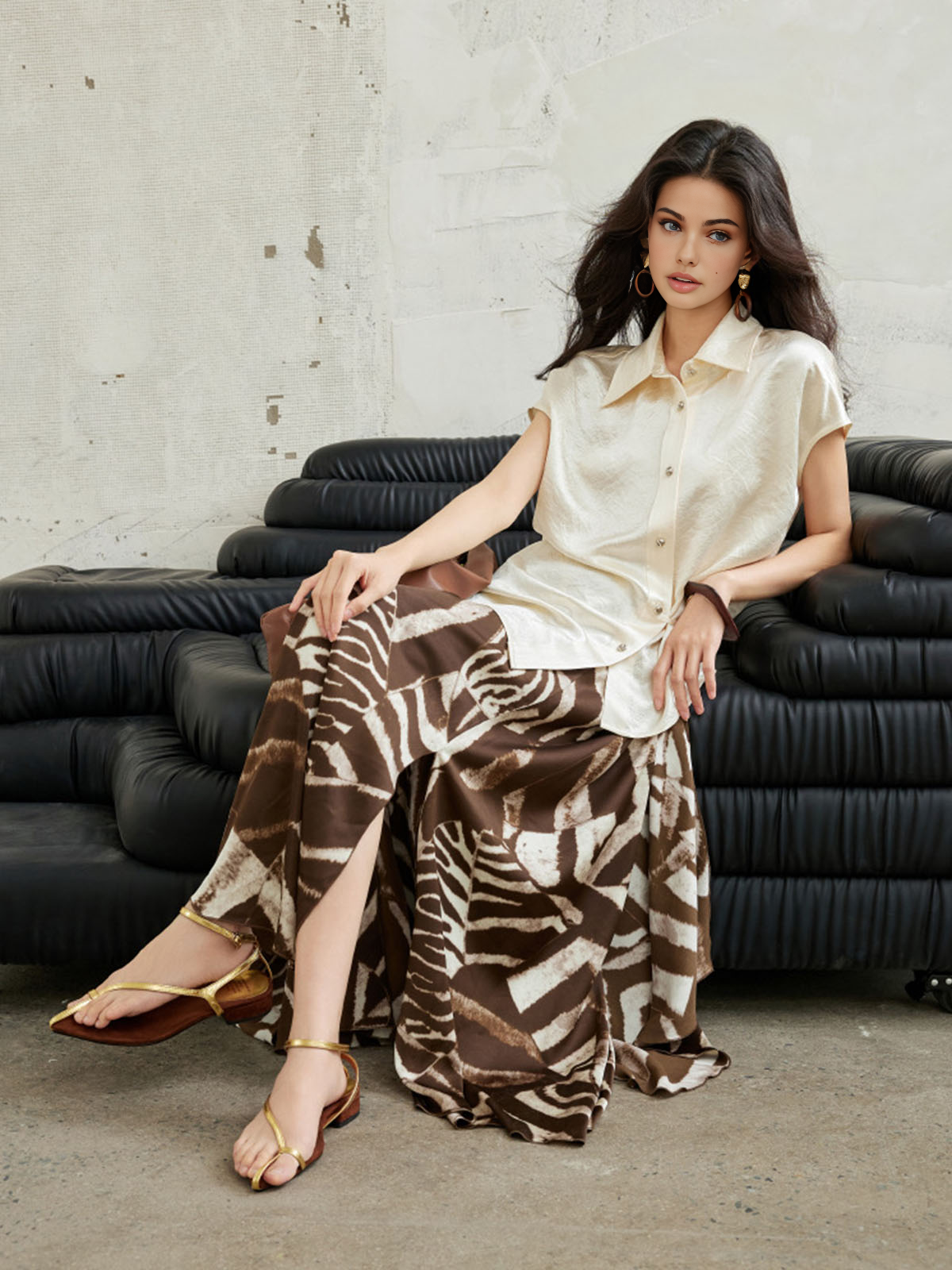 Zaira | Maxikleid mit Zebradruck