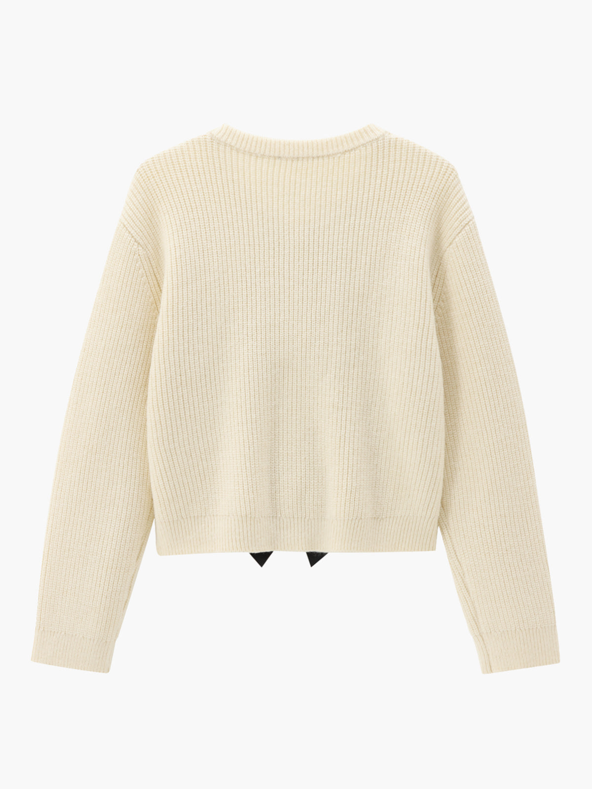 Marlies | Gerippter warmer Pullover mit Schleife