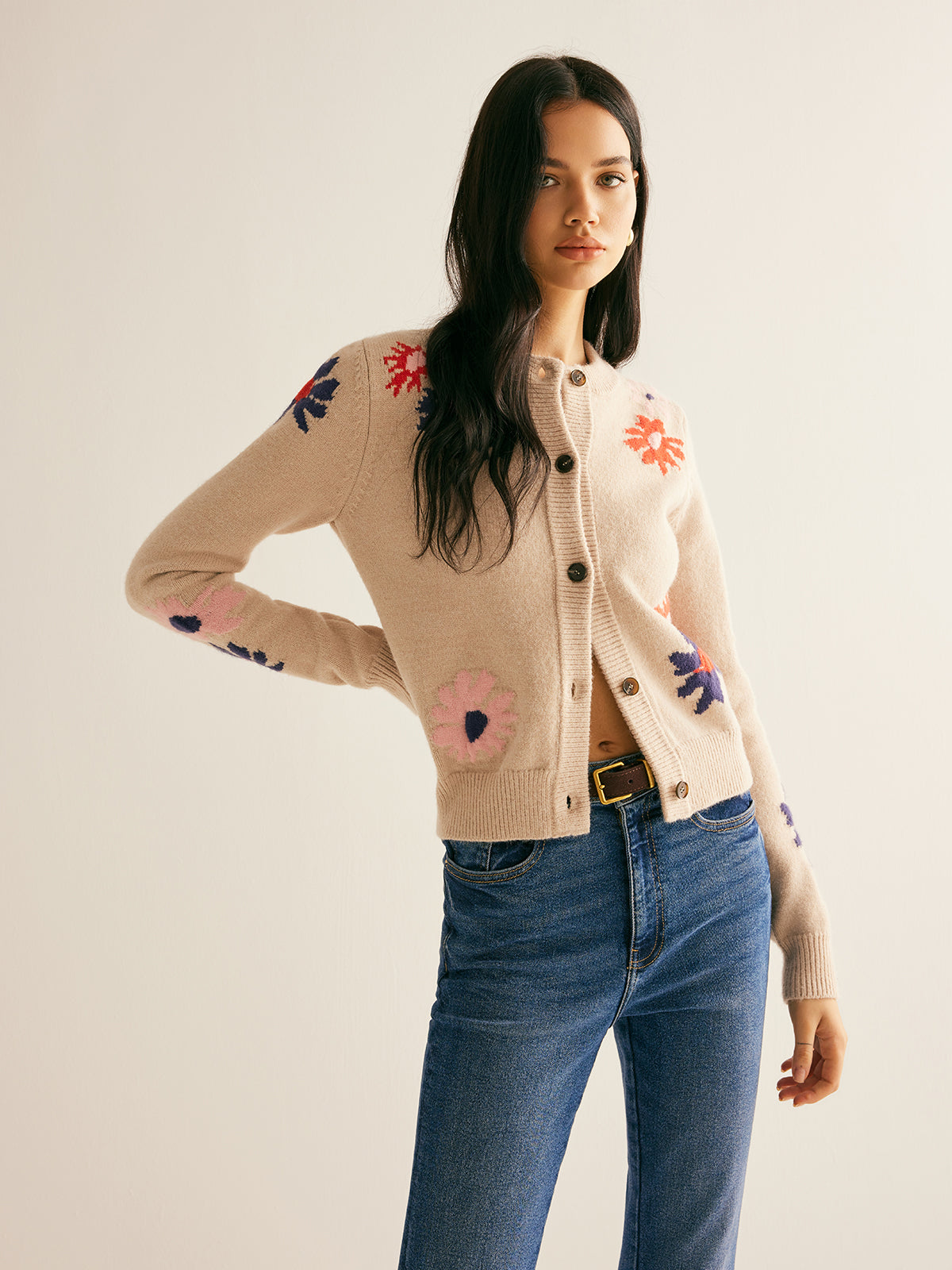 Clara | Floral gemusterter Cardigan