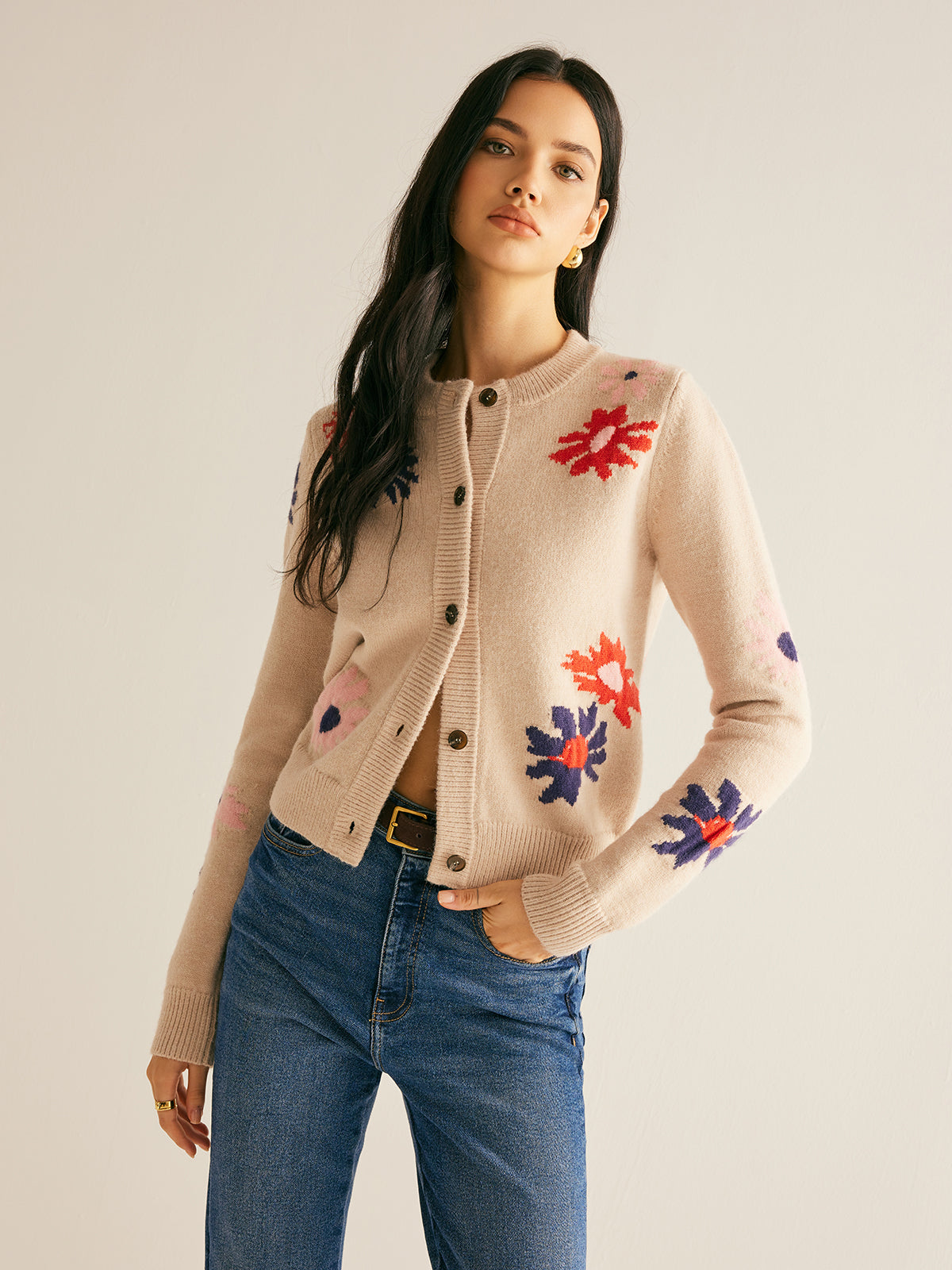 Clara | Floral gemusterter Cardigan