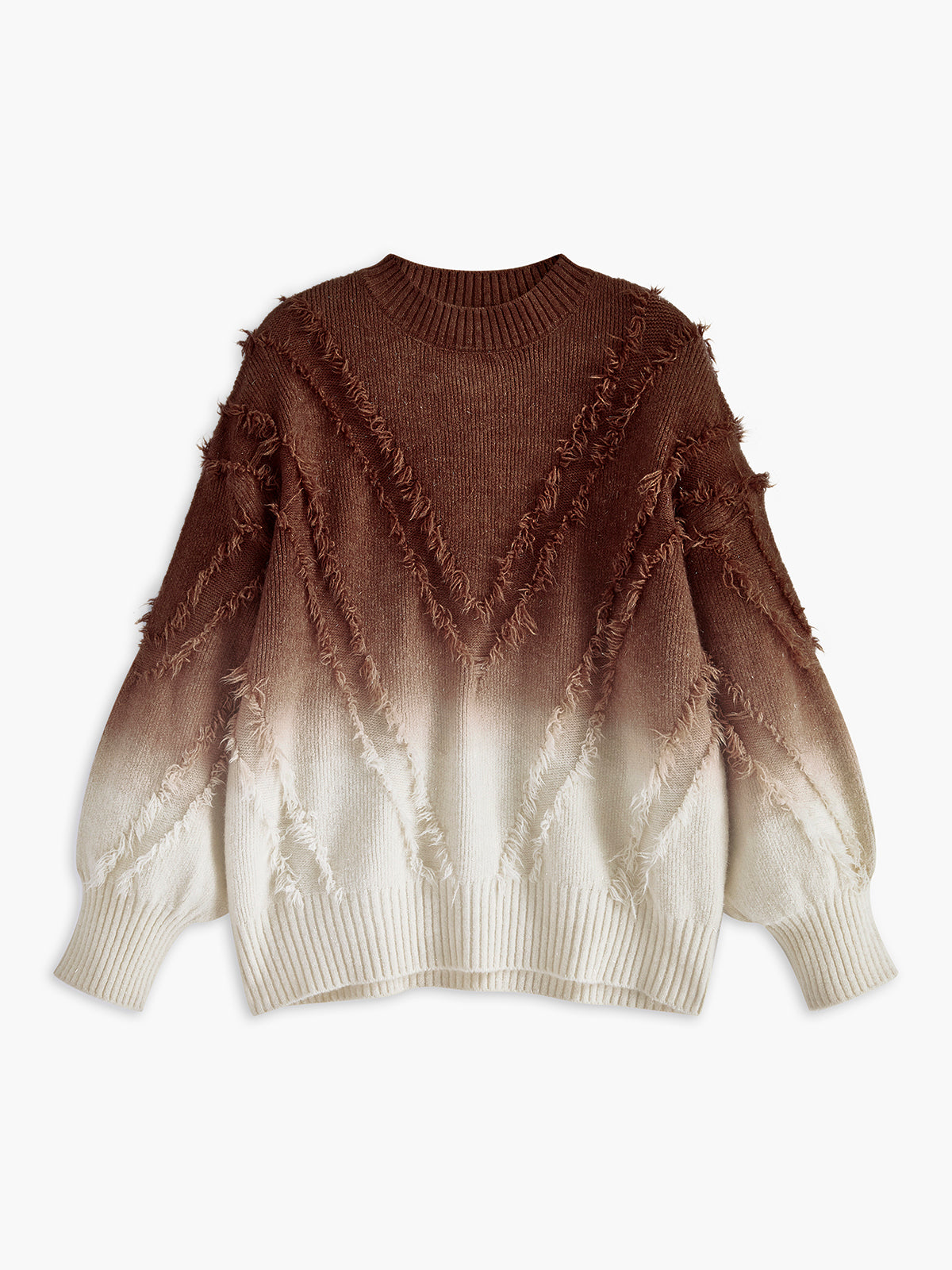 Lässiger Charme | Ombre Quasten Piping Pullover