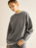 Leonie | Kontrastbesatz Slit Warmes Sweater-Set