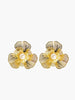Clara | 3D Metallblumen Perlenohrringe