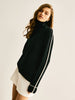 Max | Modischer Turtleneck Pullover mit Kontraststreifen