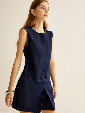 Clara | Ärmelloses Denim Kleid