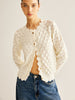 Mia | Wellenbesatz Lochmuster-Cardigan