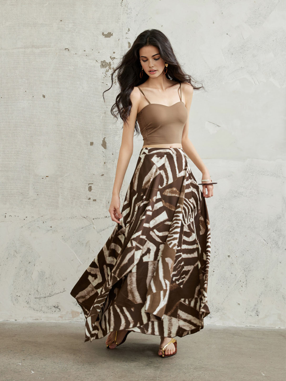 Zaira | Maxikleid mit Zebradruck