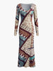Lena | Boheme Bedrucktes, schmales Jersey-Kleid