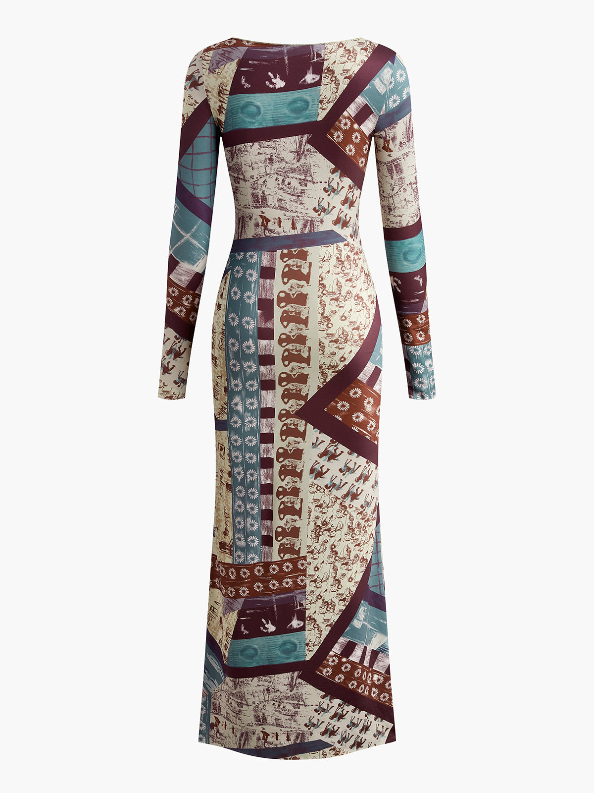 Lena | Boheme Bedrucktes, schmales Jersey-Kleid