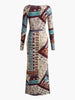 Lena | Boheme Bedrucktes, schmales Jersey-Kleid