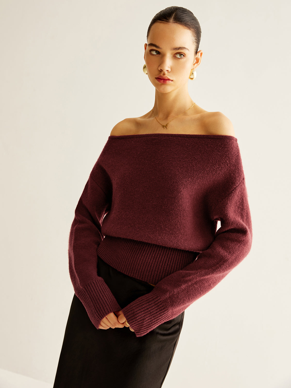 Melina | Eleganter Cold-Shoulder Pullover