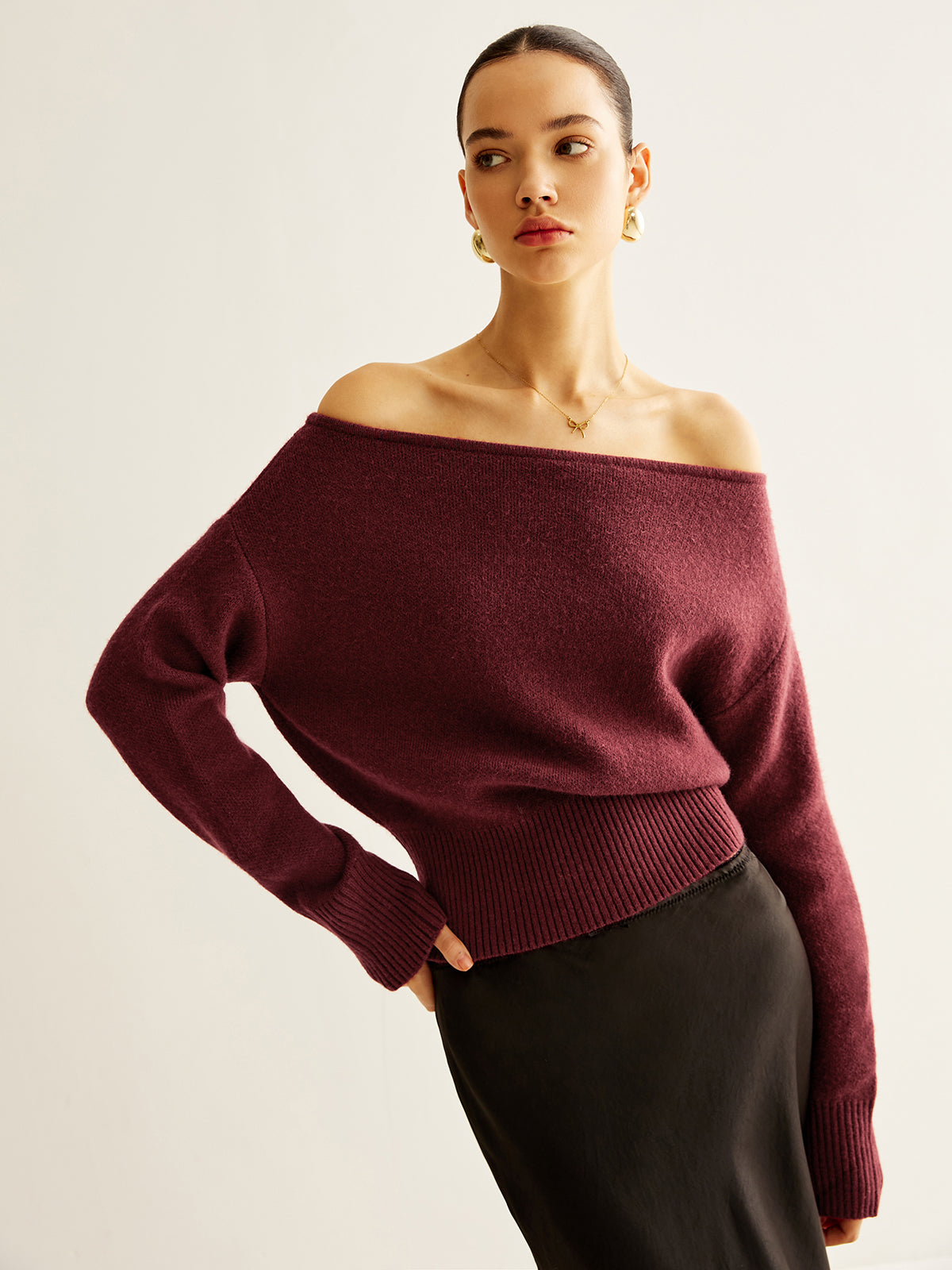 Melina | Eleganter Cold-Shoulder Pullover