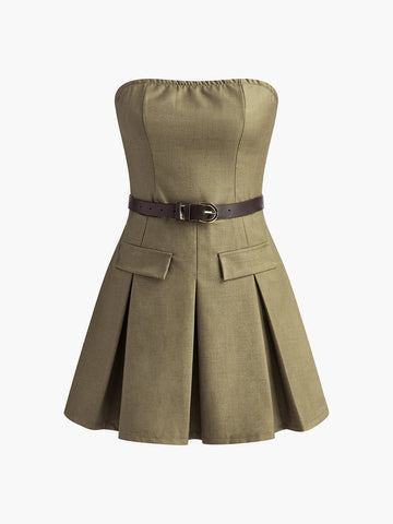 Carla | Faltenwurf-Röhrenkleid mit Gürtel