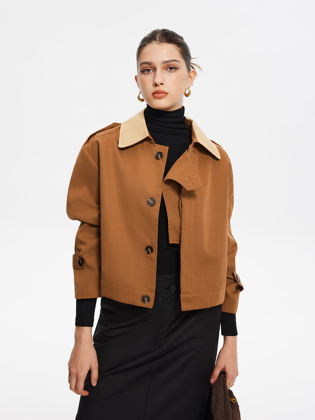 Karl | Vintage Trenchcoat mit Kontrastkragen