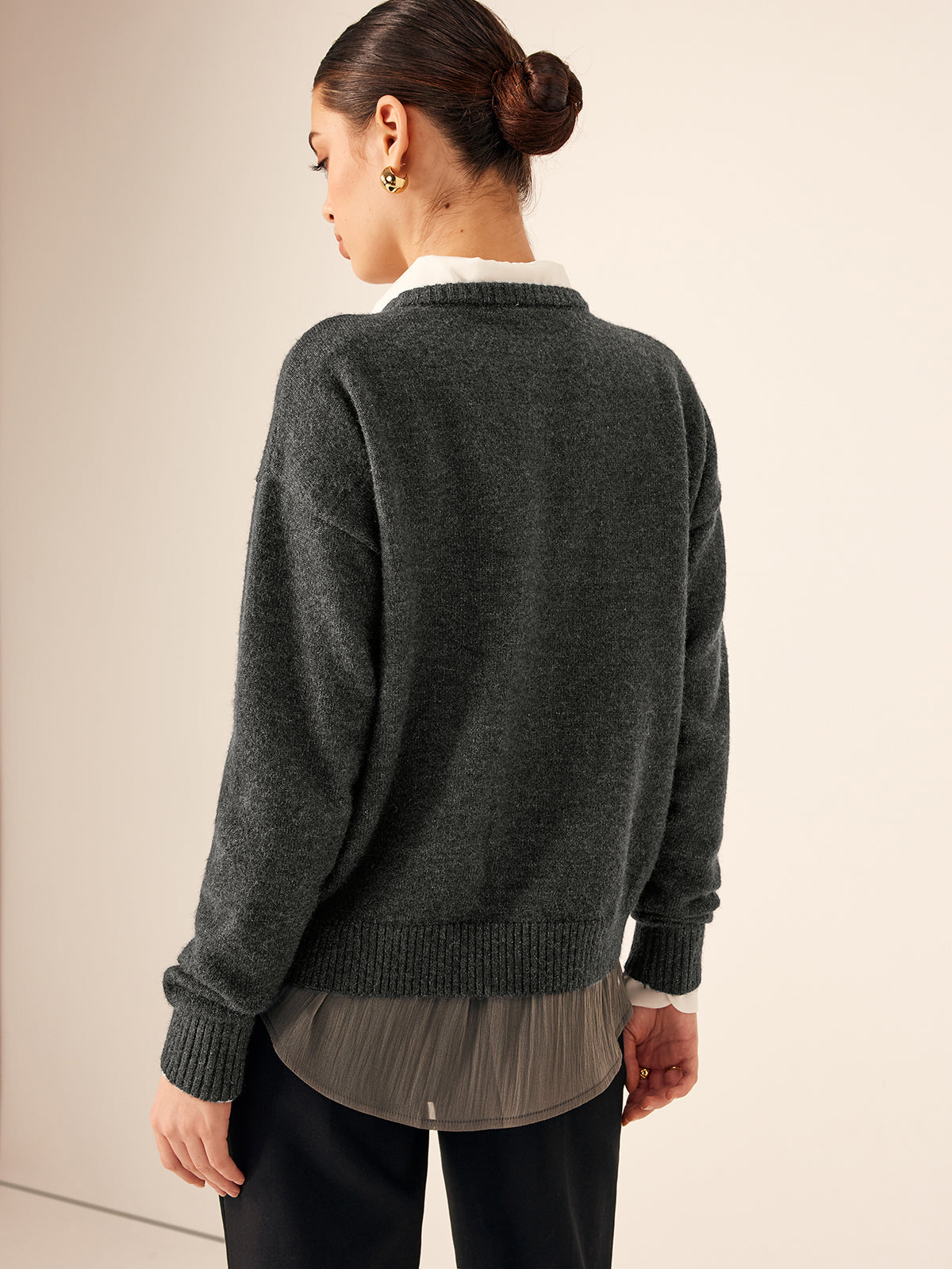 Jonas | Asymmetrischer Button-Down Crew Neck Cardigan