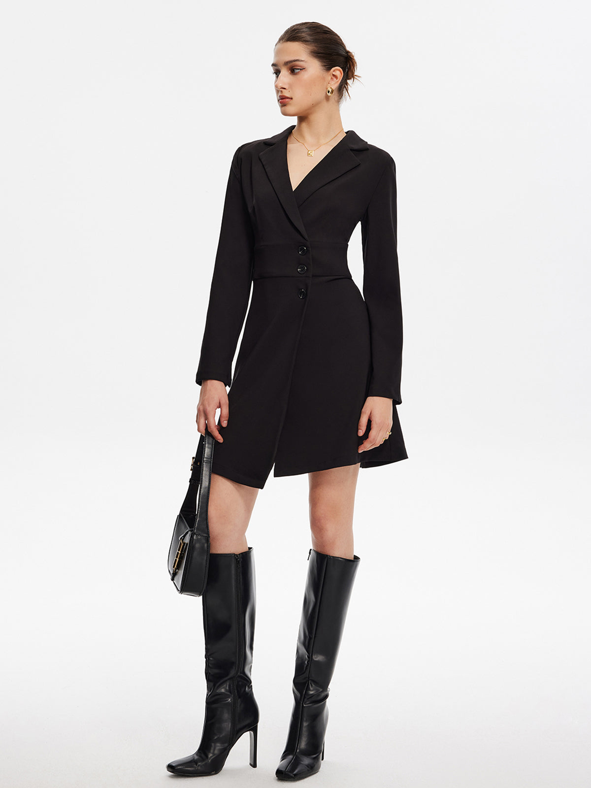 Eleganz neu definiert | First Choice Blazer Langärmliges Kurzes Kleid