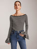 Laura | Gestreiftes Stricktop mit Rüschensleeves