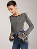 Laura | Gestreiftes Stricktop mit Rüschensleeves