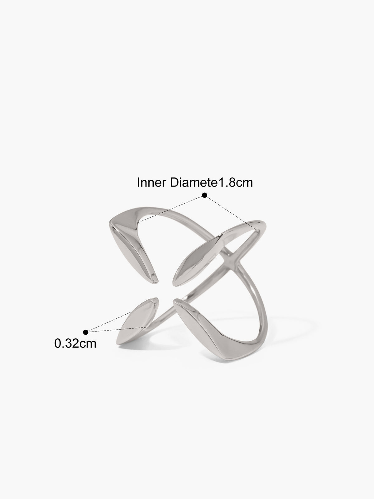 Clara | Criss Cross Vierblätter Offener Ring