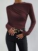 Lukas | Elegantes Ruching Langarmshirt