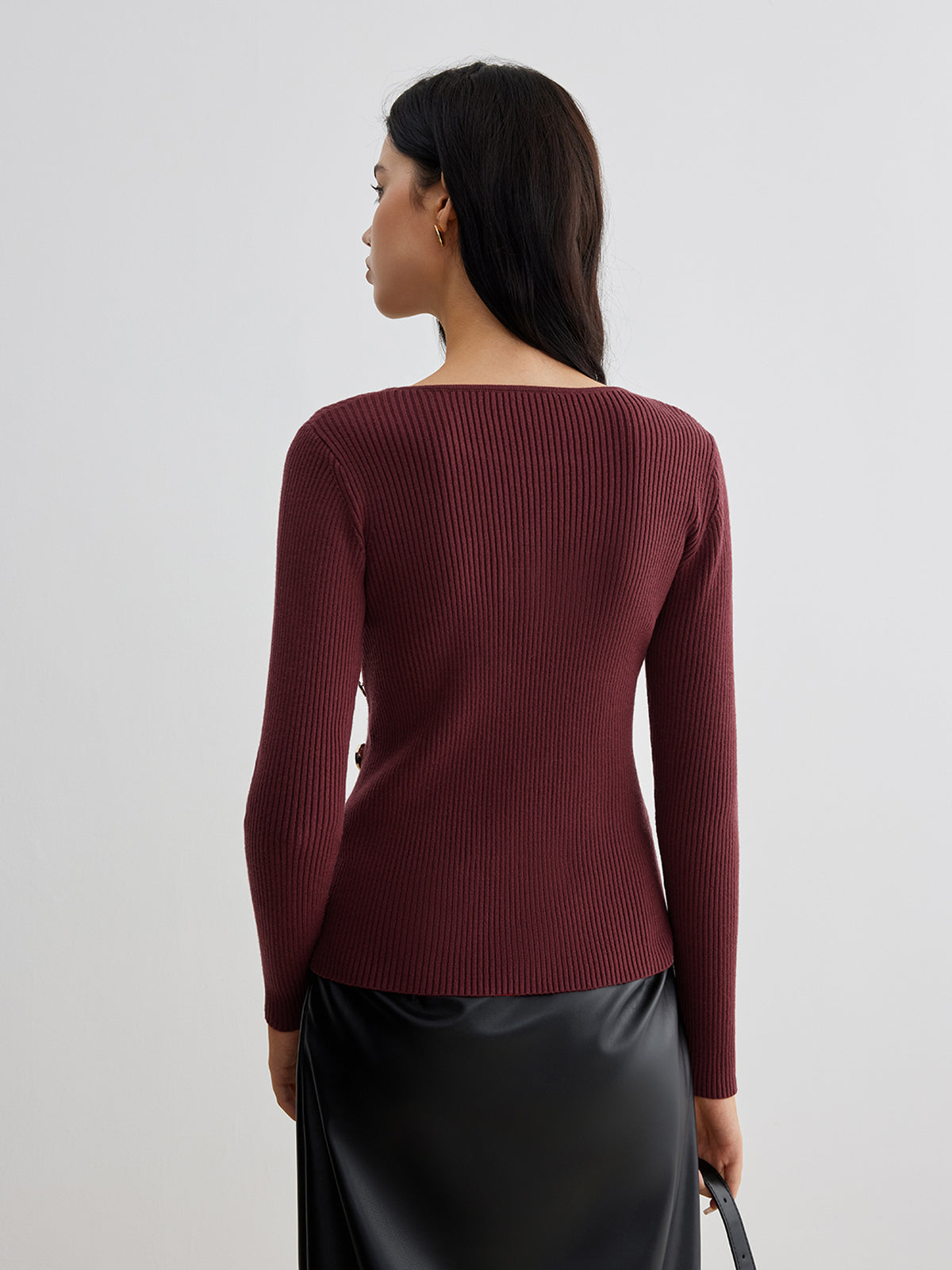 Elias | Asymmetrischer gerippter Pullover