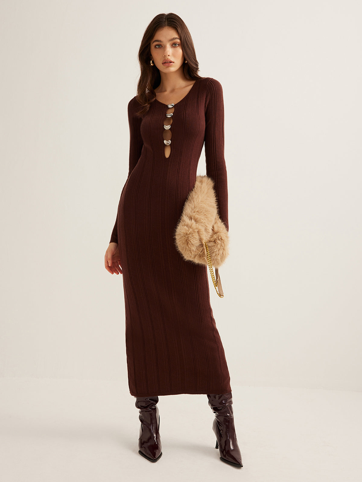 Emma | Cutout Slim Sweater Kleid