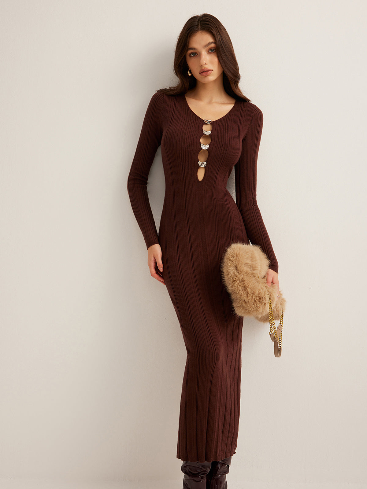 Emma | Cutout Slim Sweater Kleid