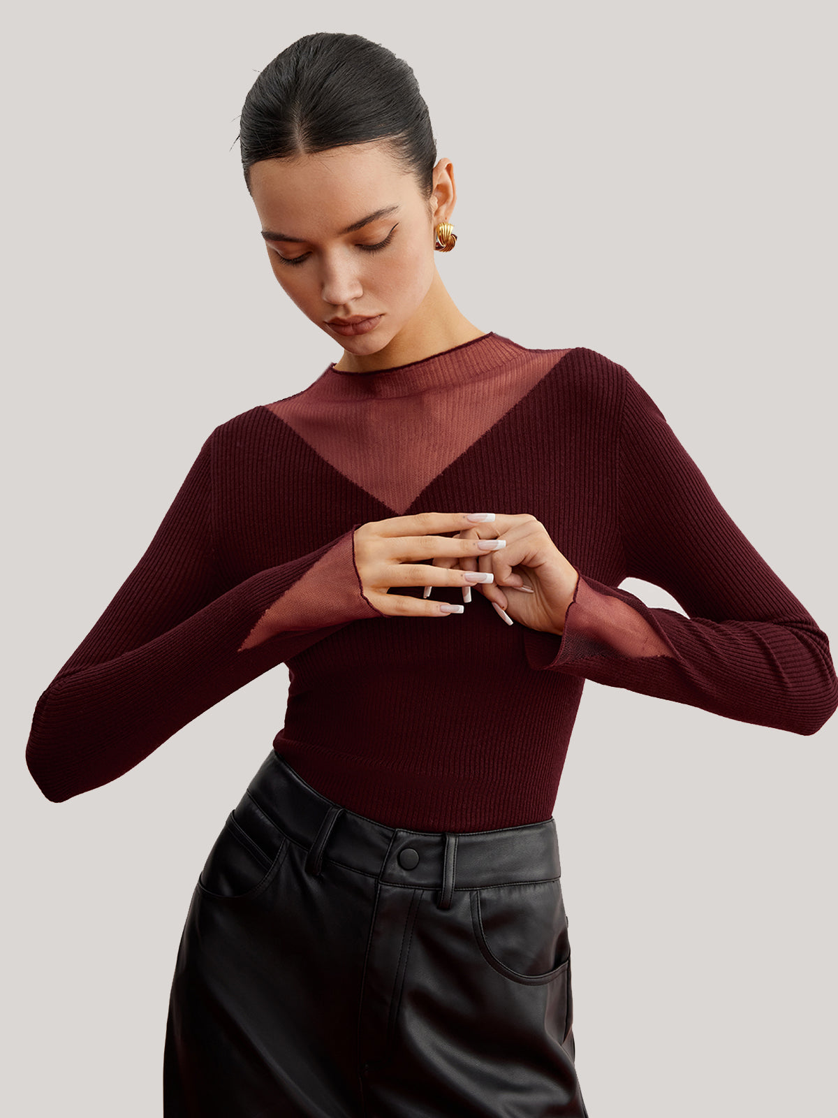 Laura | Minimalistischer Ribbed Stretch Pullover