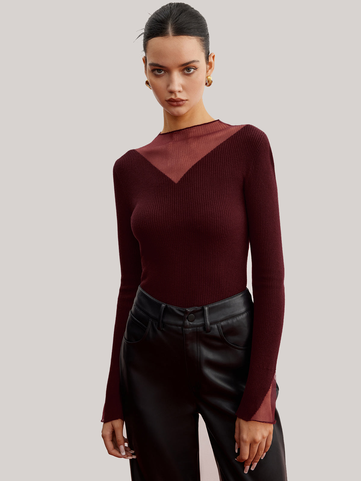 Laura | Minimalistischer Ribbed Stretch Pullover