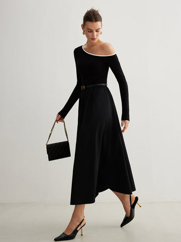 Clara | Kleid mit kalten Schultern und Taschen