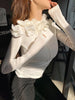 Clara | Florale Bestickte Piping-Bluse