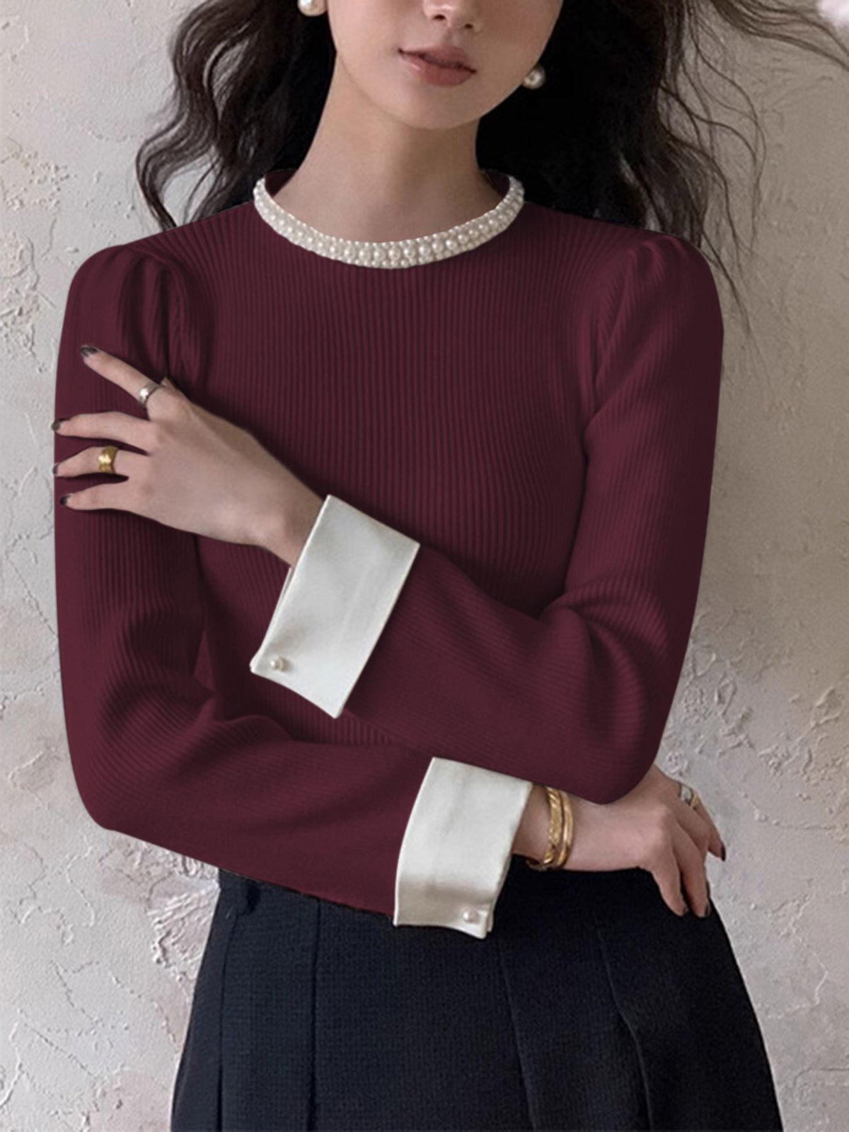 Emilia | Eleganter Pullover mit Perlendetails